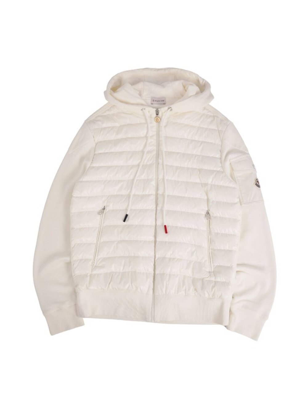 Moncler Hoodie Maglia Con Cappuccio Sweatshirt Paneled Down Zip-up Cotton